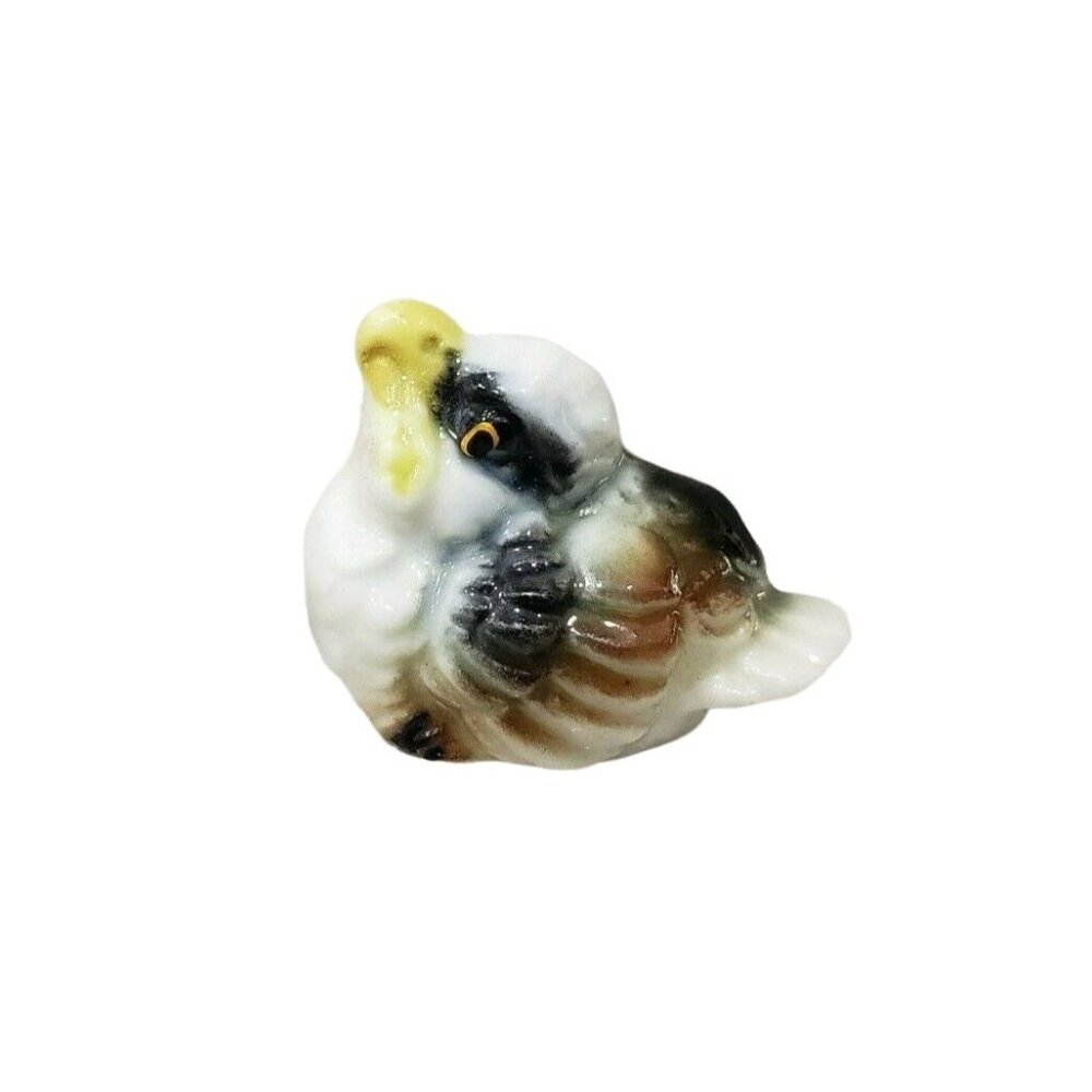 Vintage Bone China Eagle Osprey Eaglet Angry Grumpy Baby Miniature Figurine
